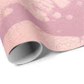 Roze Rozenkoraal Gesmolten Marmeren Glas Abstracte Cadeaupapier (Rol Hoek)