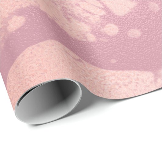 Roze Rozenkoraal Gesmolten Marmeren Glas Abstracte Cadeaupapier (Rol Hoek)