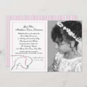 Roze Rozenkrans Communie Foto Kaart (Voorkant / Achterkant)