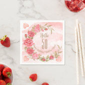 Roze Rozenkrans Persoonlijke Verjaardagsfeest Even Servet (Insitu)