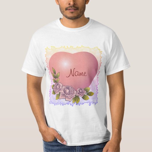 Roze Rozenkrans T-shirt (Voorkant)