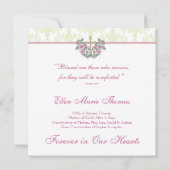 Roze Rozenkruis in liefdevolle herinnering Kaart (Achterkant)