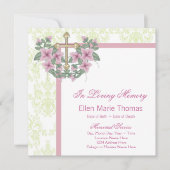 Roze Rozenkruis in liefdevolle herinnering Kaart (Voorkant)