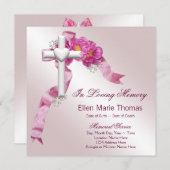 Roze Rozenkruis in liefdevolle herinnering Kaart (Voorkant / Achterkant)