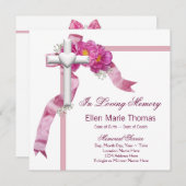 Roze Rozenkruis in liefdevolle herinnering Kaart (Voorkant / Achterkant)