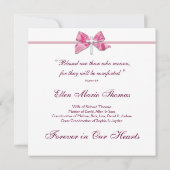 Roze Rozenkruis in liefdevolle herinnering Kaart (Achterkant)