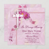 Roze Rozenkruis in liefdevolle herinnering Kaart (Voorkant / Achterkant)