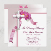 Roze Rozenkruis in liefdevolle herinnering Kaart (Voorkant / Achterkant)