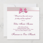 Roze Rozenkruis in liefdevolle herinnering Kaart (Achterkant)