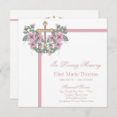 Roze Rozenkruis in liefdevolle herinnering Kaart (Voorkant / Achterkant)