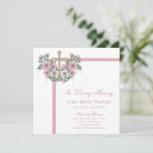 Roze Rozenkruis in liefdevolle herinnering Kaart (Staand voorkant)