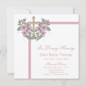 Roze Rozenkruis in liefdevolle herinnering Kaart (Voorkant)