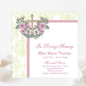 Roze Rozenkruis in liefdevolle herinnering Kaart