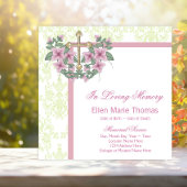 Roze Rozenkruis in liefdevolle herinnering Kaart