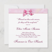 Roze Rozenkruis in liefdevolle herinnering Kaart (Achterkant)