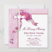 Roze Rozenkruis in liefdevolle herinnering Kaart (Voorkant)