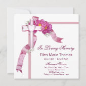 Roze Rozenkruis in liefdevolle herinnering Kaart (Voorkant)