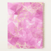 Roze Rozenkwarts geometrisch marmer met goud Planner (Achterkant)