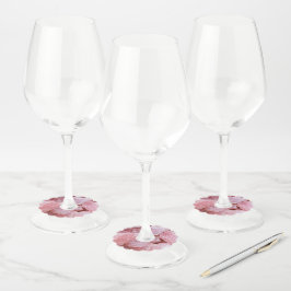 Roze Rozenkwarts Kristal Edelsteen Papier Wijn Gla Wijnglaslabel