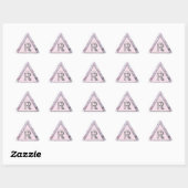 Roze Rozenkwarts Naam Monogram Elegante Sjabloon Sticker (Vel)