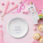 Roze rozenkwarts sereniteit stippen aangepaste pap papieren bordje (Feest)