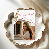 Roze rozenlaarzen en bubbelig Vrijgezellenfeest Kaart