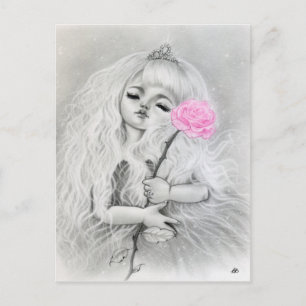 Roze rozenliefde voor droommeisje Big Eye Art Brie Briefkaart