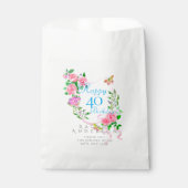 Roze Rozenlint 40e Verjaardag Bedankzakje (Voorkant)