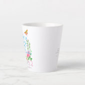 Roze Rozenlint 40e Verjaardag Latte Mok (Voorkant)