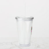 Roze Rozenlint 50ste Verjaardag Acryl Drinkbeker (Rechts)