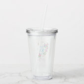 Roze Rozenlint 50ste Verjaardag Acryl Drinkbeker (Achterkant)