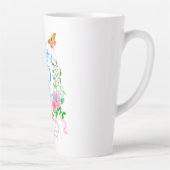 Roze Rozenlint 70ste Verjaardag Latte Mok (Rechts)