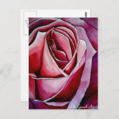 Roze rozenmacrobloem briefkaart (Voorkant / Achterkant)