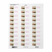 Roze rozenmandje etiket (Full Sheet)