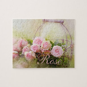 Roze rozenmandje legpuzzel