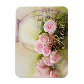 Roze rozenmandje magneet (Verticaal)