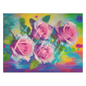 Roze rozenolie Vette kleurrijke achtergrond Tafelkleed (Voorkant (Horizontaal))