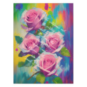 Roze rozenolie Vette kleurrijke achtergrond Tafelkleed (Voorkant)
