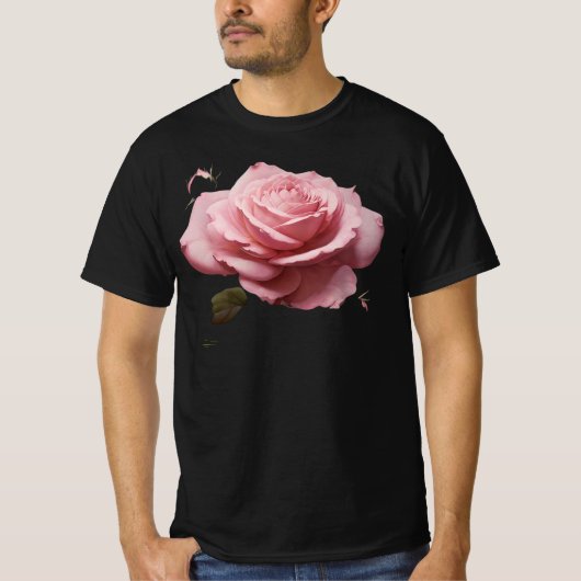 Roze rozenontwerp t-shirt (Voorkant)