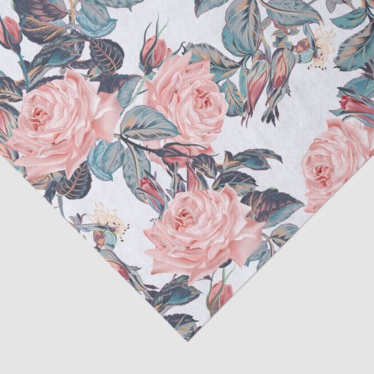 Roze rozenontwerp tissuepapier (Detail)