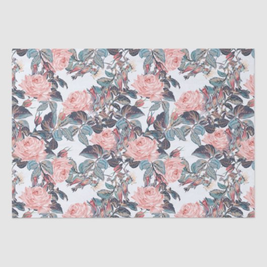 Roze rozenontwerp tissuepapier (Voorkant)