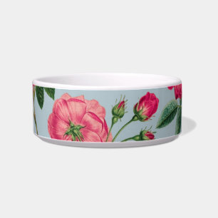 roze rozenontwerp voerbakje