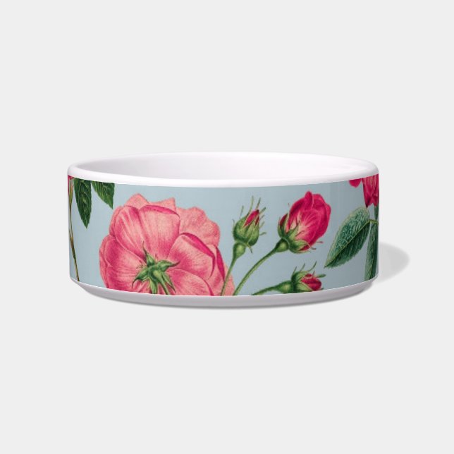  roze rozenontwerp voerbakje (Links)