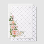 Roze rozenoverlay vellum uitnodigingen (Offset (Uitnodiging))