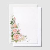 Roze rozenoverlay vellum uitnodigingen (Offset)