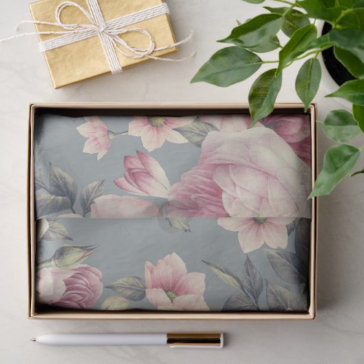 roze rozenpapier tissuepapier (Geschenk)