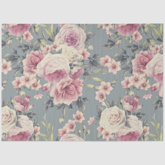 roze rozenpapier tissuepapier (Voorkant)