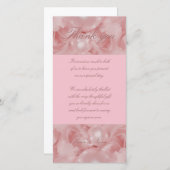 Roze rozenparels bedankt kaarten feesten functies (Voorkant / Achterkant)