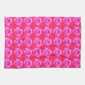 Roze rozenpassie, theedoek (Horizontaal)