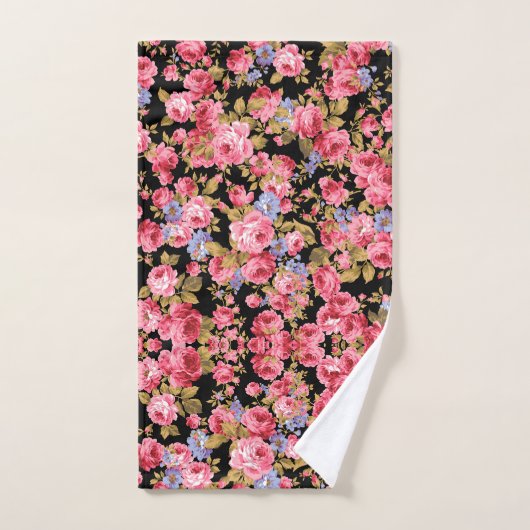 Roze rozenpatroon bad handdoek (Handdoek)